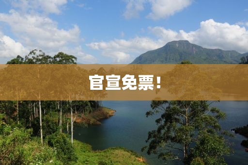 官宣免票！