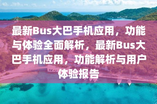 最新Bus大巴手機應用，功能與體驗全面解析，最新Bus大巴手機應用，功能解析與用戶體驗報告