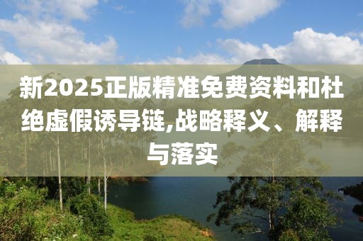 新2025正版精準免費資料和杜絕虛假誘導鏈,戰略釋義、解釋與落實
