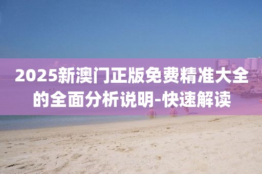 2025新澳門正版免費精準大全的全面分析說明-快速解讀