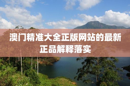澳門精準大全正版網站的最新正品解釋落實