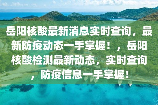 岳陽核酸最新消息實時查詢，最新防疫動態一手掌握！，岳陽核酸檢測最新動態，實時查詢，防疫信息一手掌握！