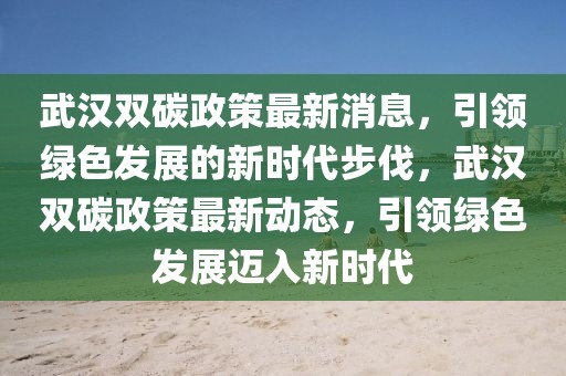 武漢雙碳政策最新消息，引領綠色發(fā)展的新時代步伐，武漢雙碳政策最新動態(tài)，引領綠色發(fā)展邁入新時代