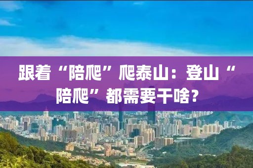 跟著“陪爬”爬泰山：登山“陪爬”都需要干啥？
