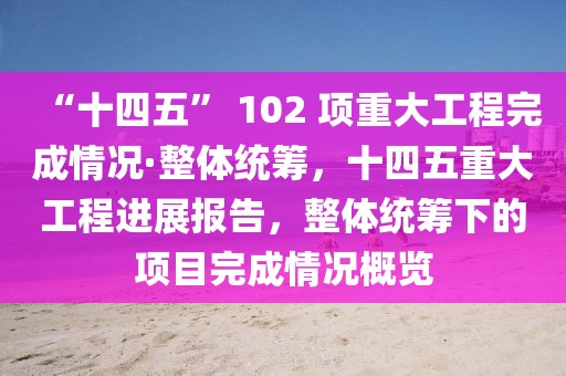 “十四五” 102 項重大工程完成情況·整體統(tǒng)籌，十四五重大工程進展報告，整體統(tǒng)籌下的項目完成情況概覽
