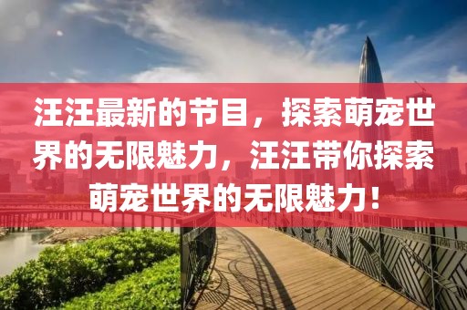汪汪最新的節(jié)目，探索萌寵世界的無限魅力，汪汪帶你探索萌寵世界的無限魅力！