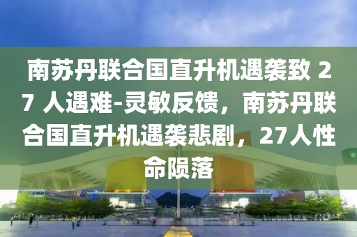 南蘇丹聯合國直升機遇襲致 27 人遇難-靈敏反饋，南蘇丹聯合國直升機遇襲悲劇，27人性命隕落