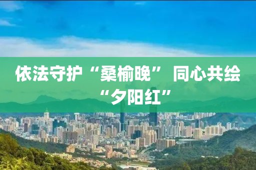依法守護(hù)“桑榆晚” 同心共繪“夕陽紅”