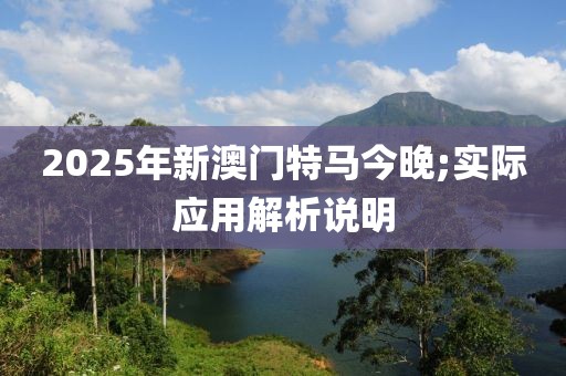 2025年新澳門特馬今晚;實際應用解析說明