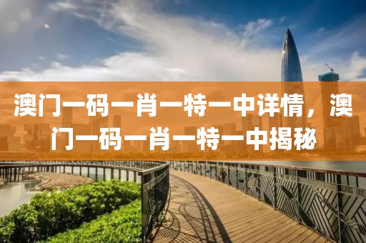 澳門一碼一肖一特一中詳情，澳門一碼一肖一特一中揭秘