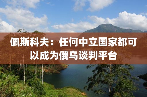 佩斯科夫：任何中立國家都可以成為俄烏談判平臺