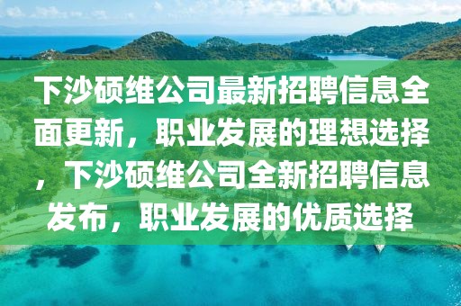 下沙碩維公司最新招聘信息全面更新，職業(yè)發(fā)展的理想選擇，下沙碩維公司全新招聘信息發(fā)布，職業(yè)發(fā)展的優(yōu)質(zhì)選擇