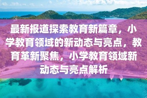 最新報道探索教育新篇章，小學教育領域的新動態與亮點，教育革新聚焦，小學教育領域新動態與亮點解析