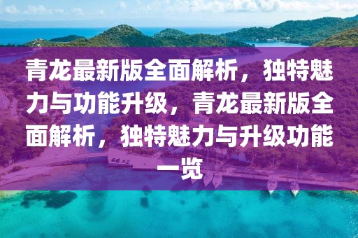 青龍最新版全面解析，獨特魅力與功能升級，青龍最新版全面解析，獨特魅力與升級功能一覽
