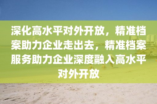 深化高水平對外開放，精準檔案助力企業走出去，精準檔案服務助力企業深度融入高水平對外開放
