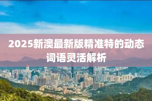 2025新澳最新版精準特的動態(tài)詞語靈活解析