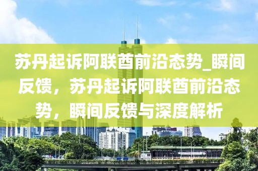 蘇丹起訴阿聯酋前沿態勢_瞬間反饋，蘇丹起訴阿聯酋前沿態勢，瞬間反饋與深度解析