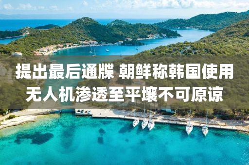 提出最后通牒 朝鮮稱韓國使用無人機滲透至平壤不可原諒