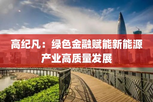 高紀凡：綠色金融賦能新能源產業高質量發展