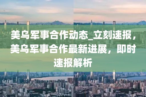 美烏軍事合作動態_立刻速報，美烏軍事合作最新進展，即時速報解析