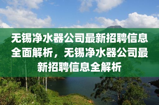 無錫凈水器公司最新招聘信息全面解析，無錫凈水器公司最新招聘信息全解析