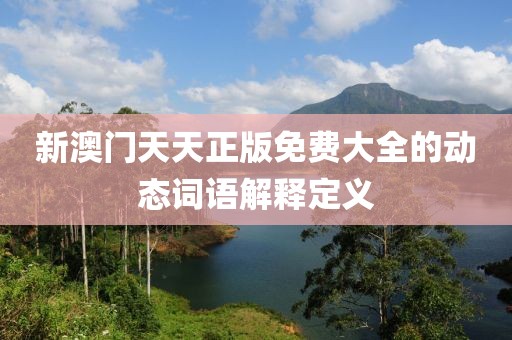 新澳門天天正版免費大全的動態詞語解釋定義