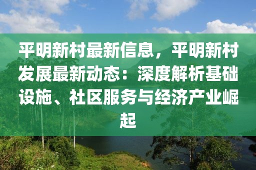 平明新村最新信息，平明新村發(fā)展最新動態(tài)：深度解析基礎(chǔ)設(shè)施、社區(qū)服務(wù)與經(jīng)濟產(chǎn)業(yè)崛起