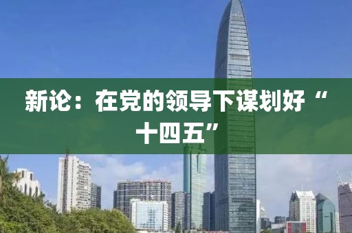 新論：在黨的領(lǐng)導(dǎo)下謀劃好“十四五”