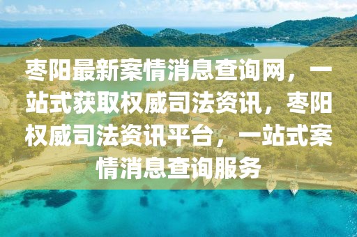 棗陽最新案情消息查詢網，一站式獲取權威司法資訊，棗陽權威司法資訊平臺，一站式案情消息查詢服務