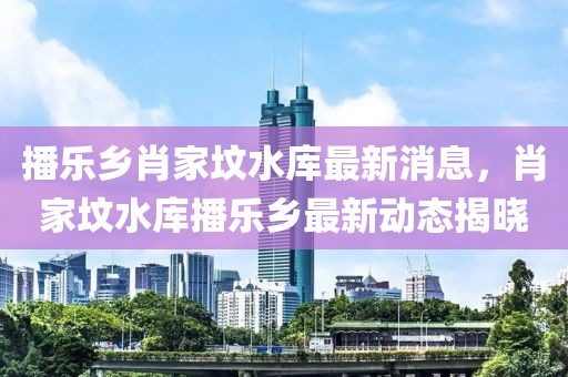 播樂(lè)鄉(xiāng)肖家墳水庫(kù)最新消息，肖家墳水庫(kù)播樂(lè)鄉(xiāng)最新動(dòng)態(tài)揭曉