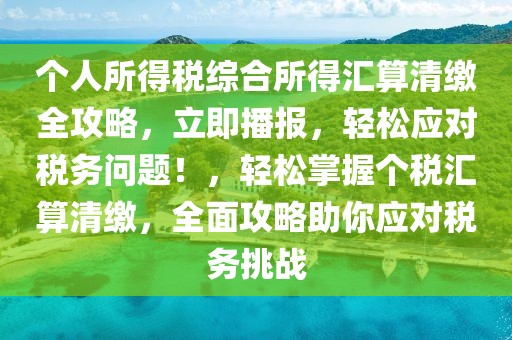 個人所得稅綜合所得匯算清繳全攻略，立即播報，輕松應對稅務問題！，輕松掌握個稅匯算清繳，全面攻略助你應對稅務挑戰