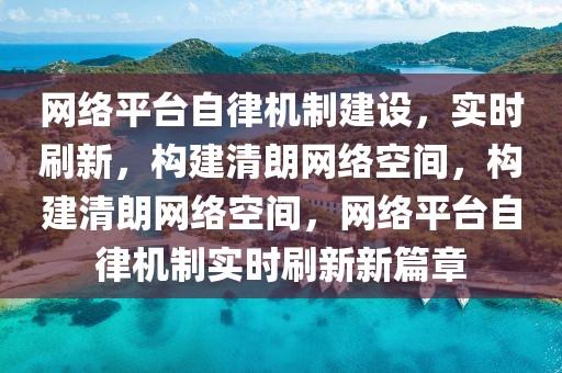 網絡平臺自律機制建設，實時刷新，構建清朗網絡空間，構建清朗網絡空間，網絡平臺自律機制實時刷新新篇章