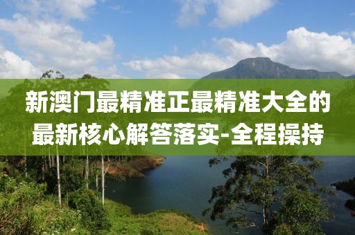 新澳門最精準正最精準大全的最新核心解答落實-全程操持