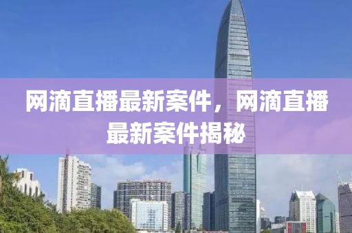 網滴直播最新案件，網滴直播最新案件揭秘