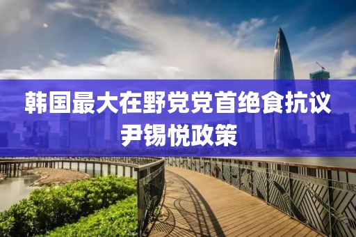 韓國最大在野黨黨首絕食抗議尹錫悅政策