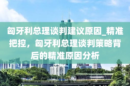 匈牙利總理談判建議原因_精準把控，匈牙利總理談判策略背后的精準原因分析