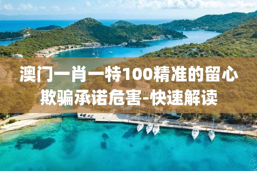 澳門一肖一特100精準的留心欺騙承諾危害-快速解讀