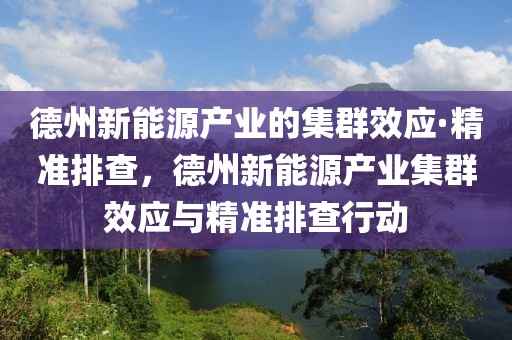 德州新能源產業的集群效應·精準排查，德州新能源產業集群效應與精準排查行動