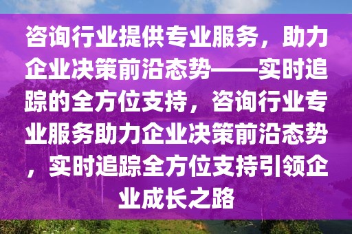 咨詢行業提供專業服務，助力企業決策前沿態勢——實時追蹤的全方位支持，咨詢行業專業服務助力企業決策前沿態勢，實時追蹤全方位支持引領企業成長之路