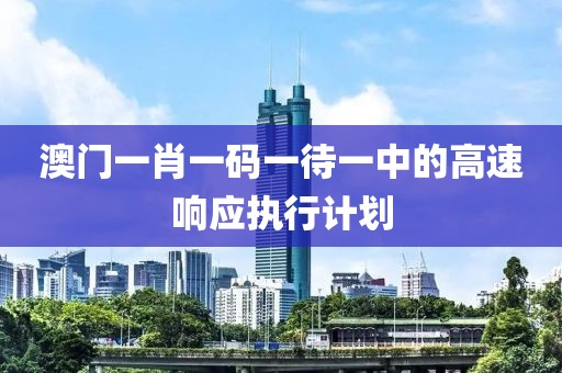 澳門一肖一碼一待一中的高速響應執行計劃