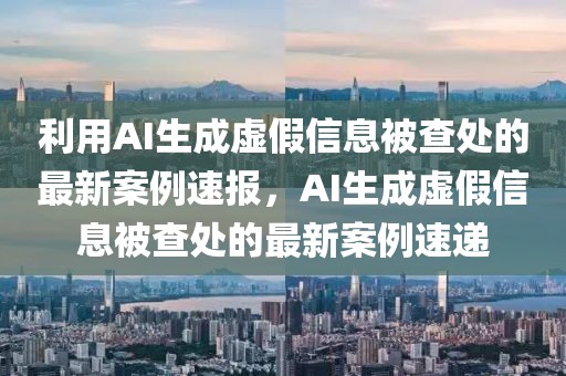 利用AI生成虛假信息被查處的最新案例速報，AI生成虛假信息被查處的最新案例速遞