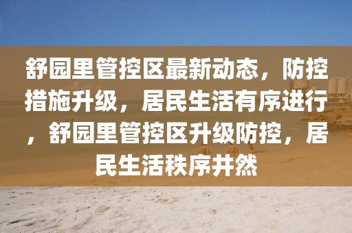 舒園里管控區最新動態，防控措施升級，居民生活有序進行，舒園里管控區升級防控，居民生活秩序井然