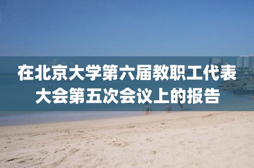 在北京大學(xué)第六屆教職工代表大會(huì)第五次會(huì)議上的報(bào)告