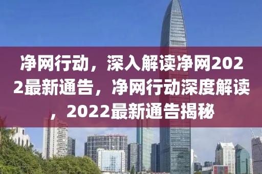 凈網行動，深入解讀凈網2022最新通告，凈網行動深度解讀，2022最新通告揭秘