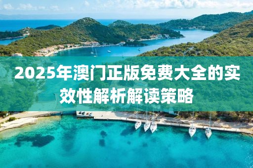 2025年澳門正版免費大全的實效性解析解讀策略