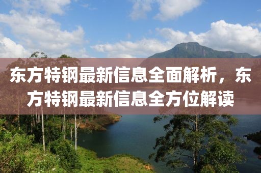 東方特鋼最新信息全面解析，東方特鋼最新信息全方位解讀