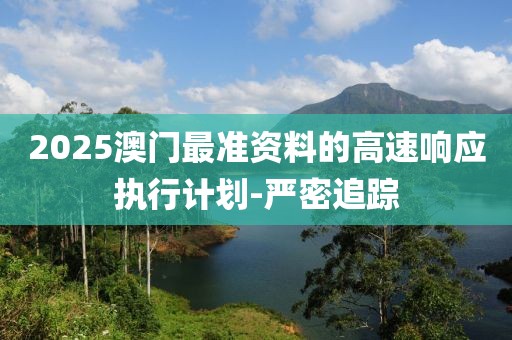 2025澳門最準資料的高速響應執行計劃-嚴密追蹤