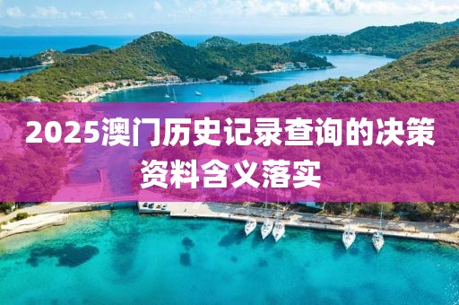 2025澳門歷史記錄查詢的決策資料含義落實