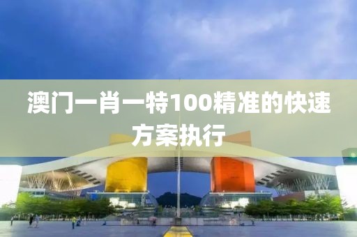 澳門一肖一特100精準的快速方案執行