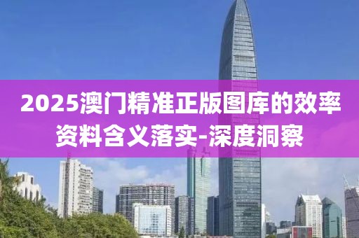 2025澳門精準正版圖庫的效率資料含義落實-深度洞察
